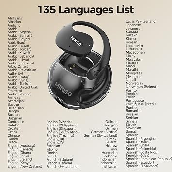 MINISO X15 PRO Translation Earbuds Real Time Translator Earbuds Wireless Bluetooth 5.4 Open Ear AI Headphones for 135 Languages Translation Ear Buds with Earhooks Support Playing Music Phone Calls
