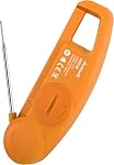 Lavatools Javelin® Ultra-Fast 2-Second Digital Instant Read Meat Thermometer for Cooking, 2.75" Probe, Compact Foldable Design, Large Display, Splash Resistant – Tangerine