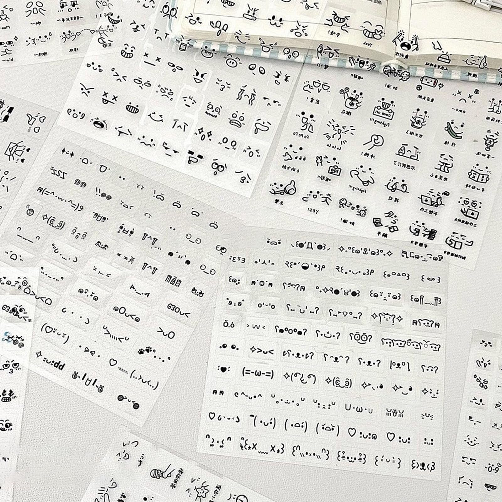 Maxtonser 10 Sheets Emoticon Sticker Waterproof Clear Stickers Decorative Sticker For Journaling Scrapbooking And Crafts