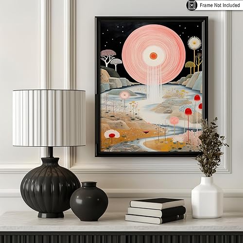 Miniatura 3 de Monem Art - Póster espacial psicodélico, impresión psicodélica, arte moderno, arte de paisaje extraño, arte moderno, regalo para hombres y mujeres,