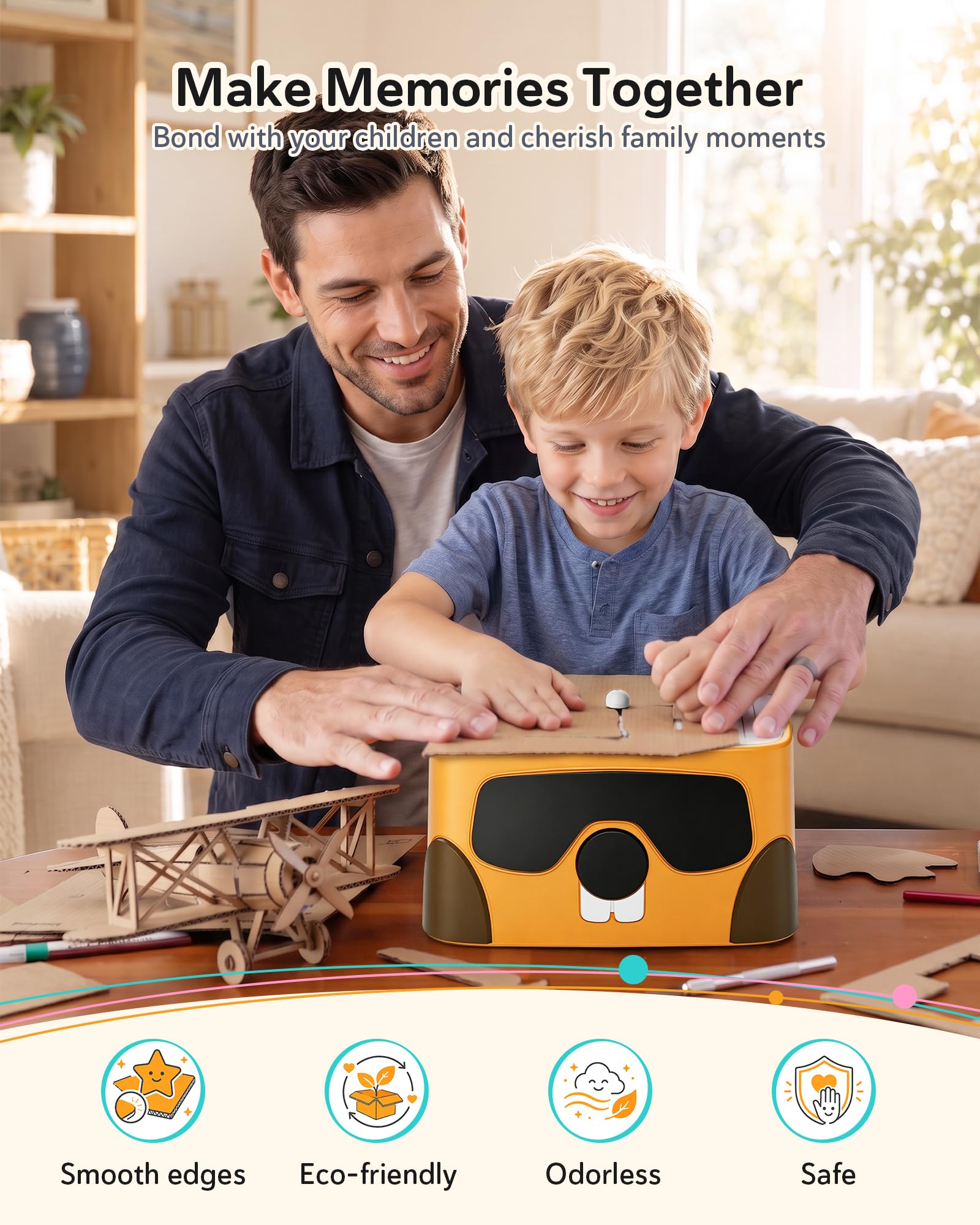Strumenti di cartone per bambini, kit di strumenti di costruzione in cartone fai da te, taglierino per bambini, giocattolo per bambini per ragazzi e ragazze, perfetto per famiglia, amici, progetti
