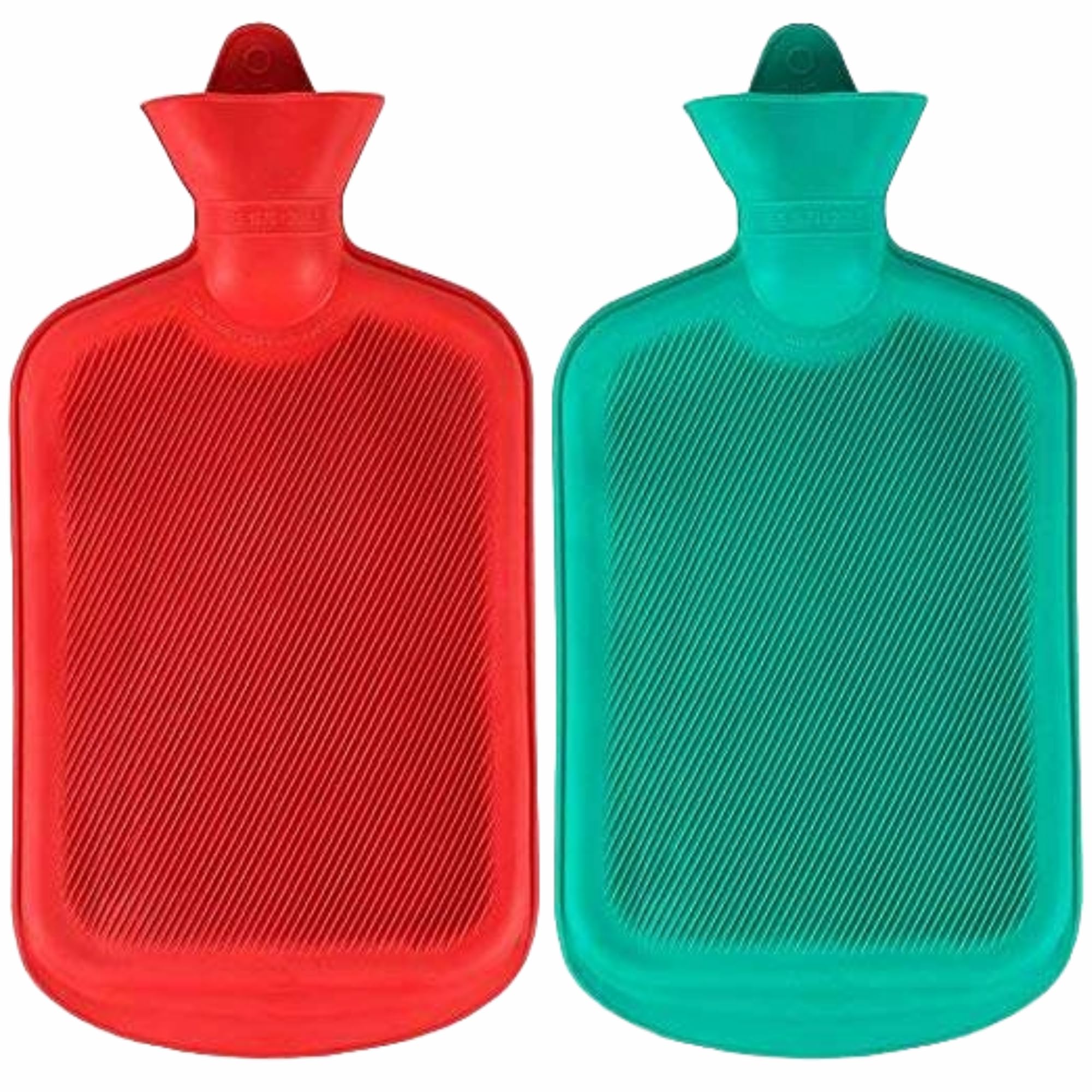 Non-Electric Hot Water Bag For Pain Relief | Rubber Hot Water Bag 2L Capacity | Leak-Proof Heating Bag For Back, Neck, Joint Pain, Sports Injuries & Period Cramps (Pack Of 2, Multicolour)