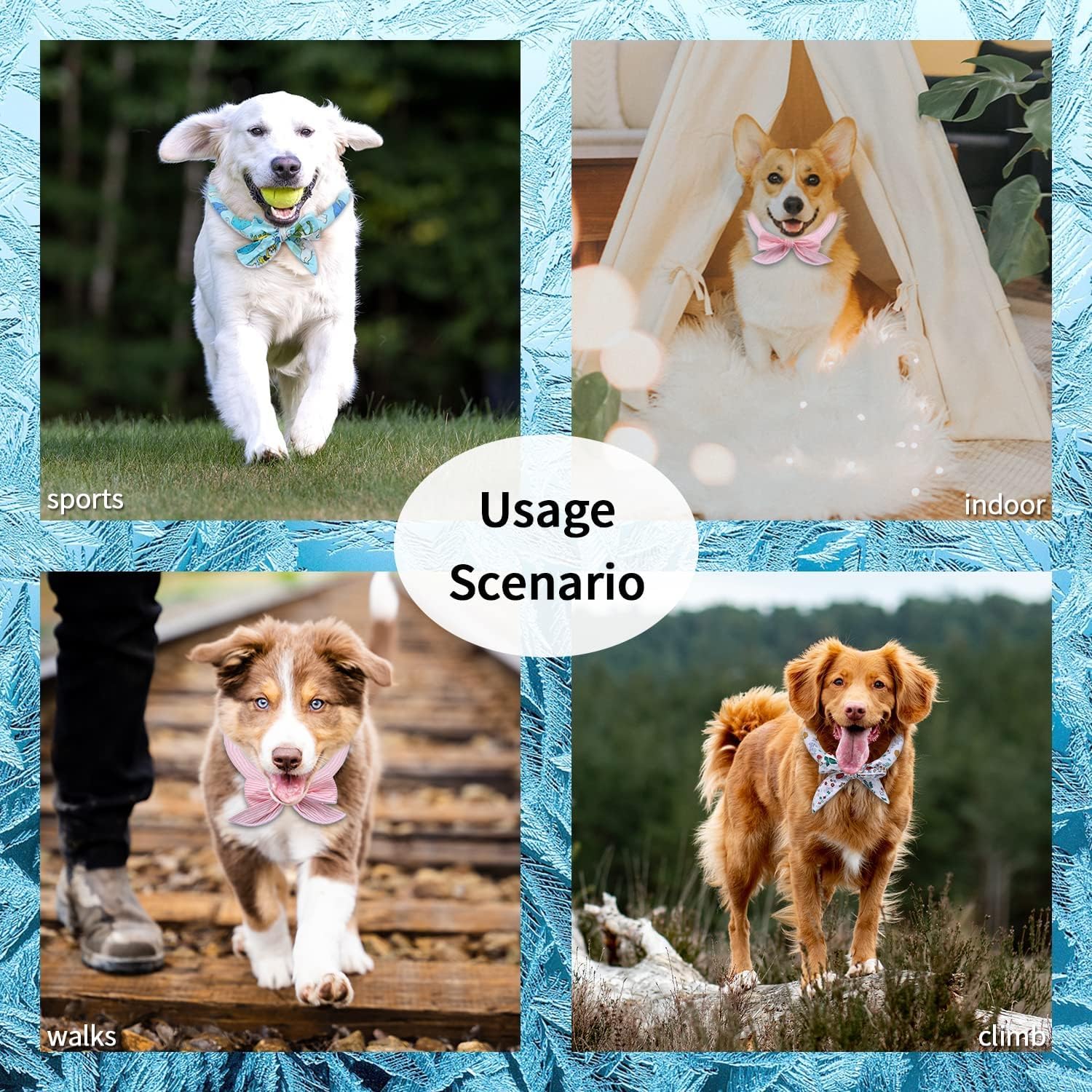 3Er-Pack Sofort Kühlende Bandanas Für Hunde, Atmungsaktives Kühlhalsband Für Hunde, Eisschal Für Hunde Und Katzen Für Den Sommer