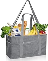 Vista 8 de GARPROVM Bolsa Tote Extra Grande para Comestibles, Bolsas de Compras Reutilizables de 42L, Bolsa de Compras Plegable Bolsa de Playa Cesta de Compras