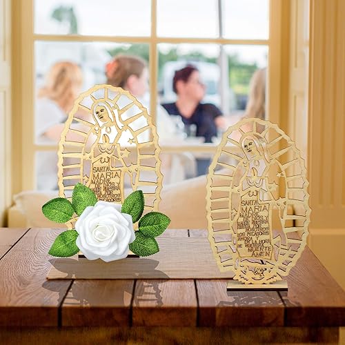 Miniatura 4 de Yuntau 16 centros de mesa de bautismo de madera para mesa de centro de mesa para bautizo cruces, decoración de mesa religiosa católica, bautizo,