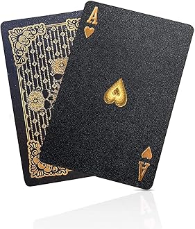 BIERDORF Waterproof Playing Cards Plastic Playing Cards Deck of Cards Gift Poker (Gold Skull)