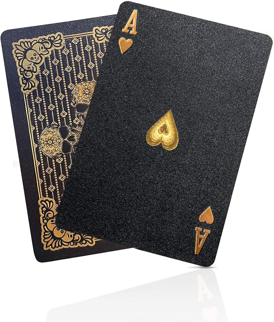 BIERDORF Waterproof Playing Cards Plastic Playing Cards Deck of Cards Gift Poker (Gold Skull)