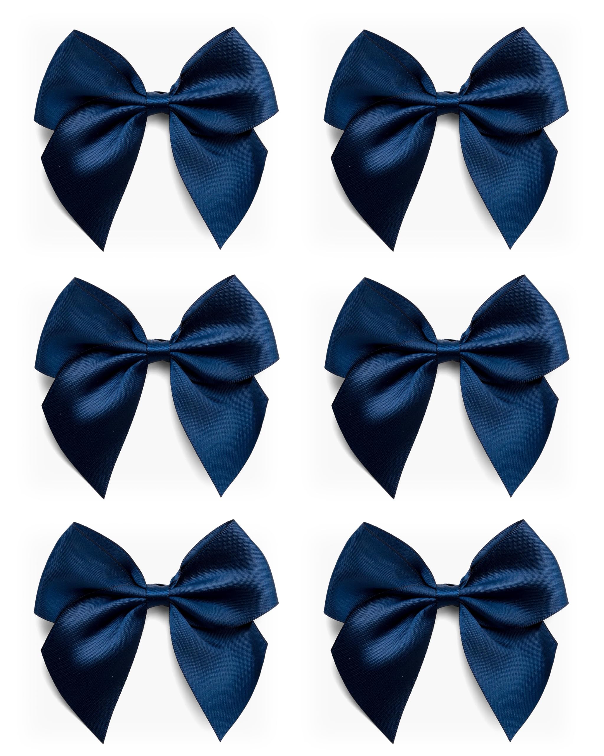 Italian Options Large Satin Ribbon Bows, Self-Adhesive Fabric Bow Decorations for Gift Wrapping, Hampers, Cake Decoration, Hair Bows, Crafts, Crafting, Navy, 12 Pack, 10 cm