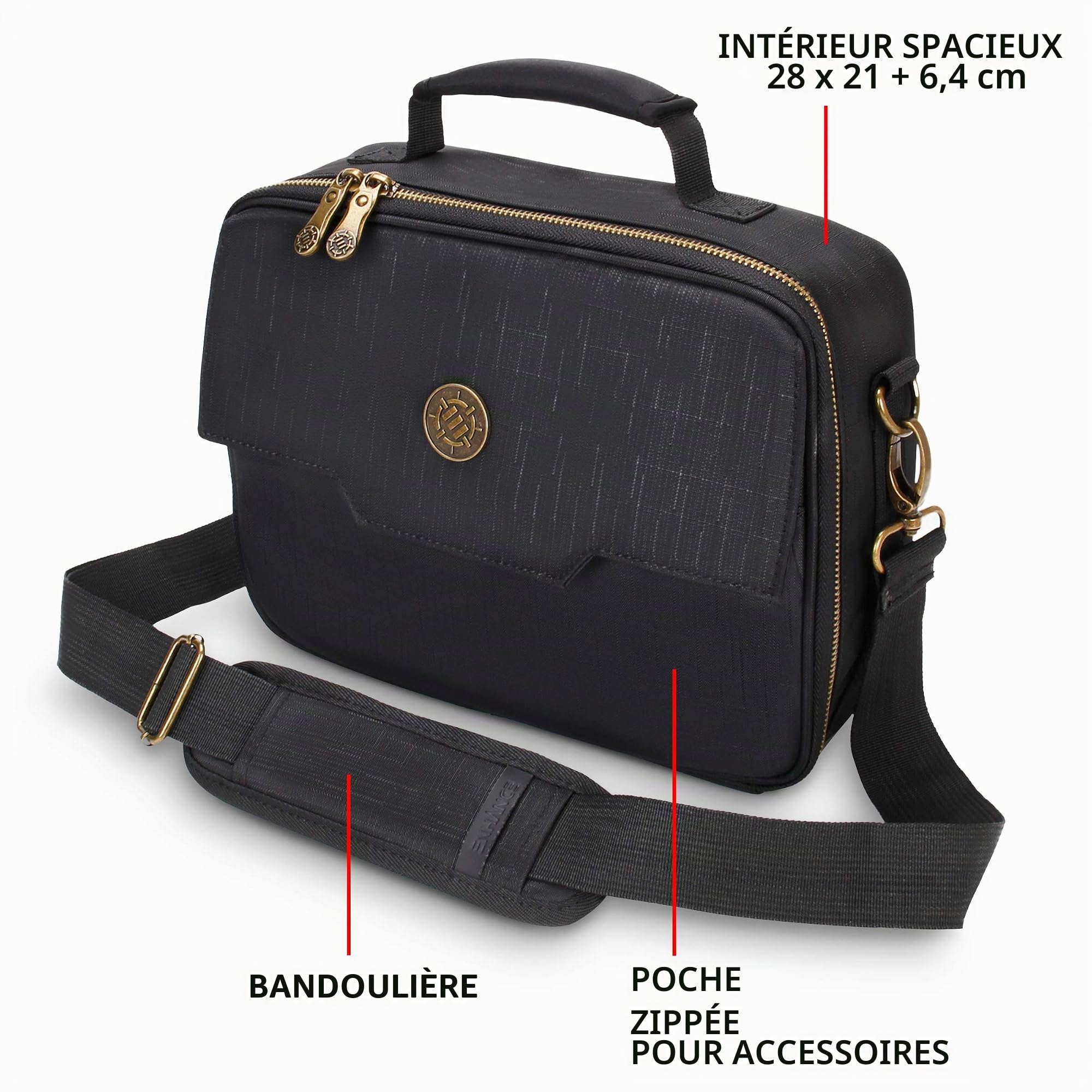 Enhance Sac de Voyage Bandoulière pour Cartes MTG avec Compartiments Séparateurs, Rangement pour Crayons, Dés et Jetons - Compatible avec Magic The Gathering, Jeux de Cartes Contre l'Humanité et Plus