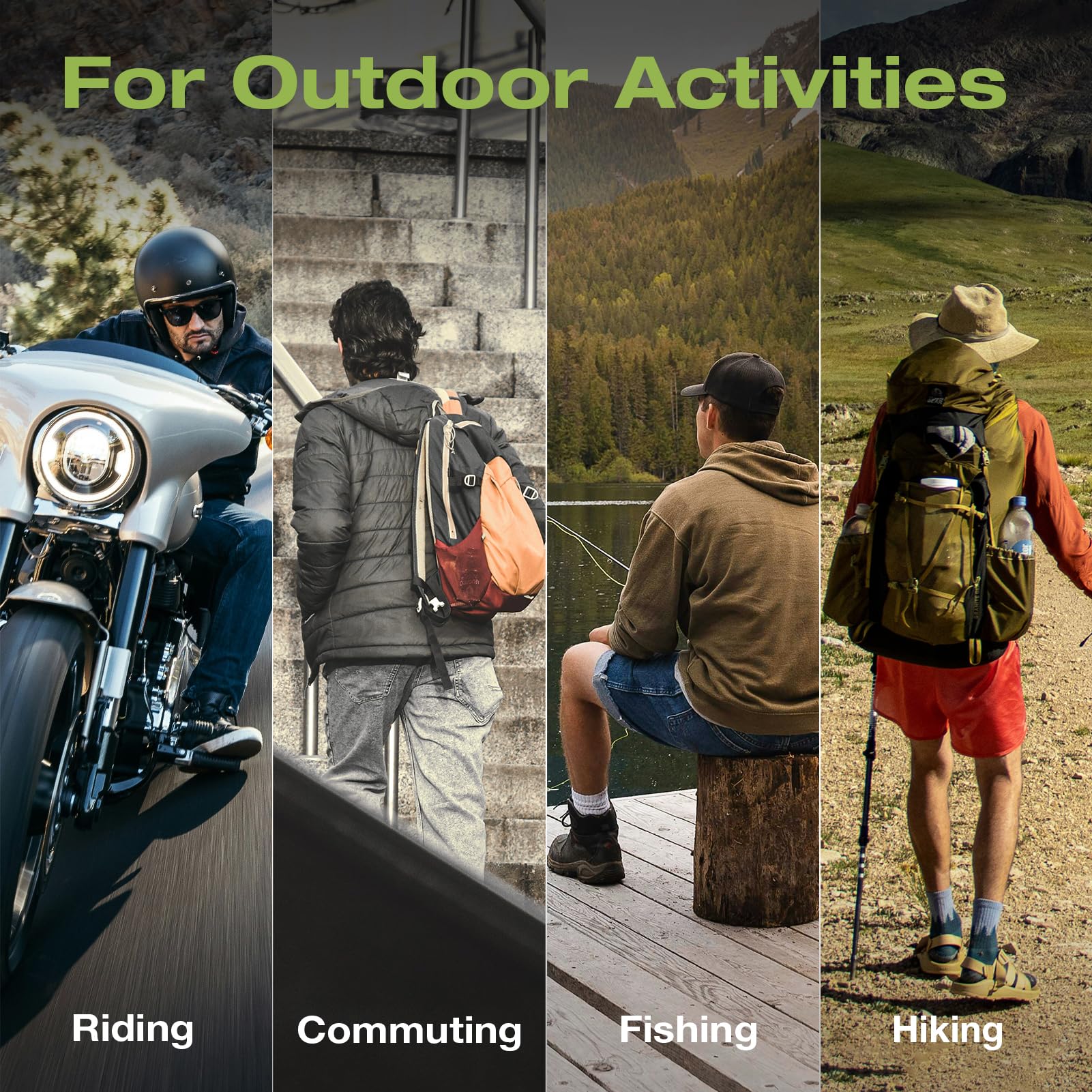 Scoyco Rain Jacket Men Waterproof, 2 Layers Packable Lightweight Breathable Rain Suit with Hood for Outdoor Motorcycle Bike Golf Cycling Hiking Fishing