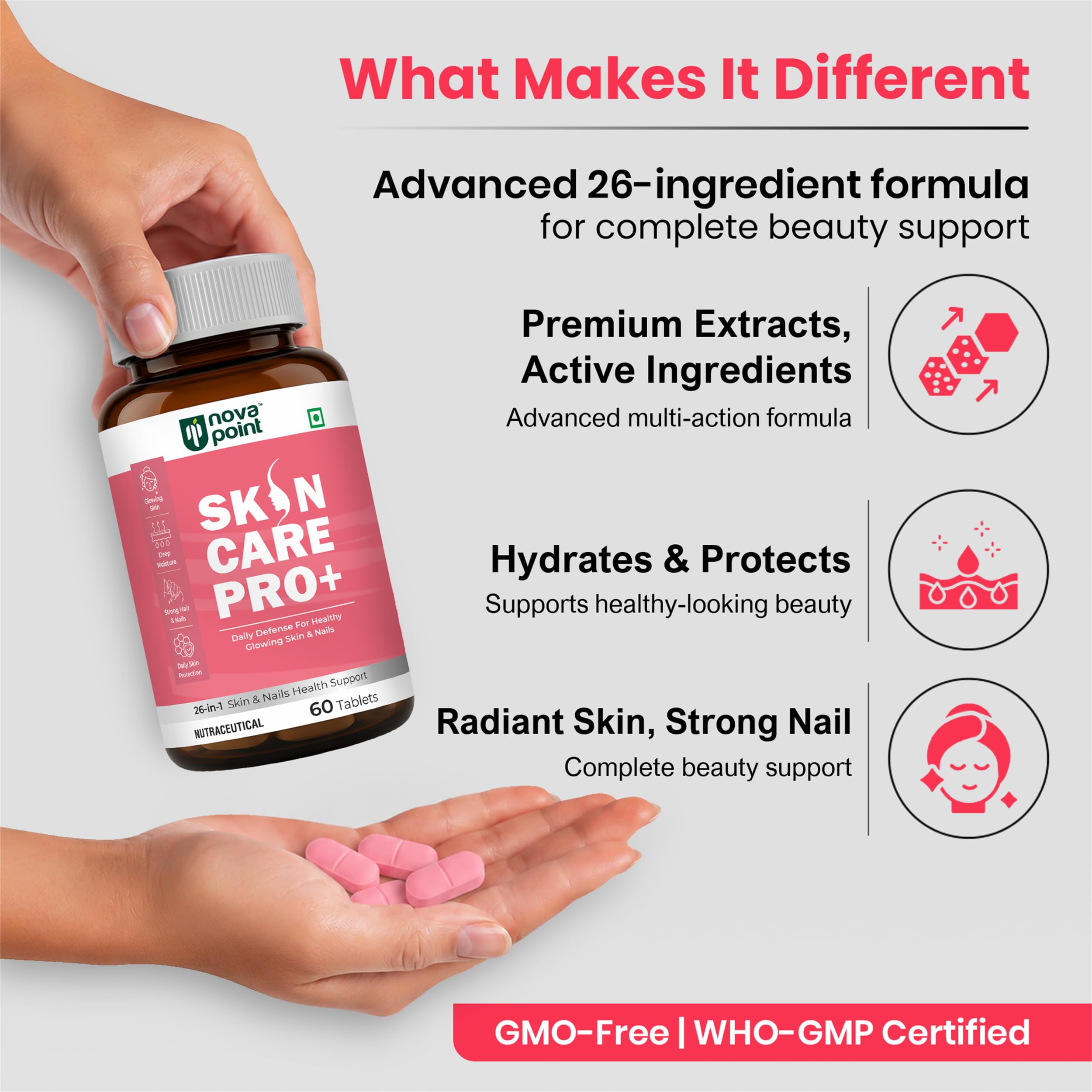 Reduced L Glutathione for Skin Whitening with NAC, Hyaluronic Acid & Vit C — Amazon image 6