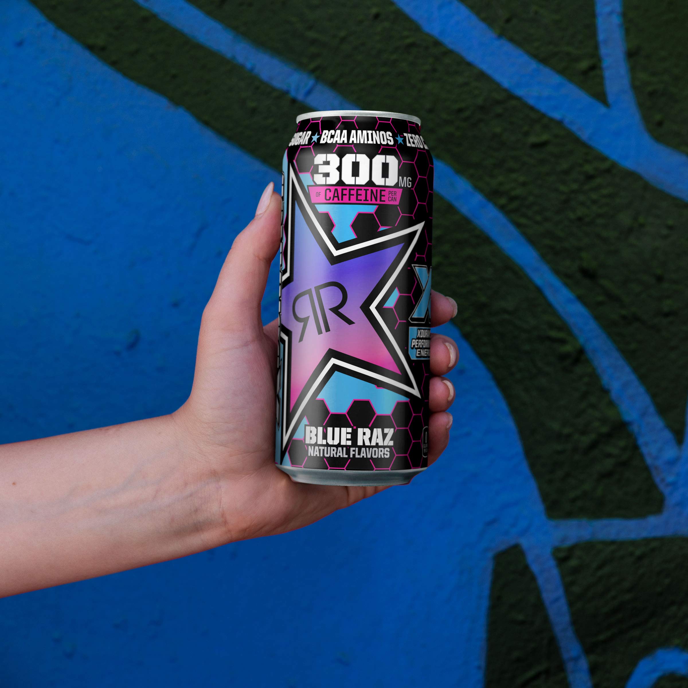 Rockstar XDurance Energy Drink, Blue Raz, 0 sugar COQ10 and