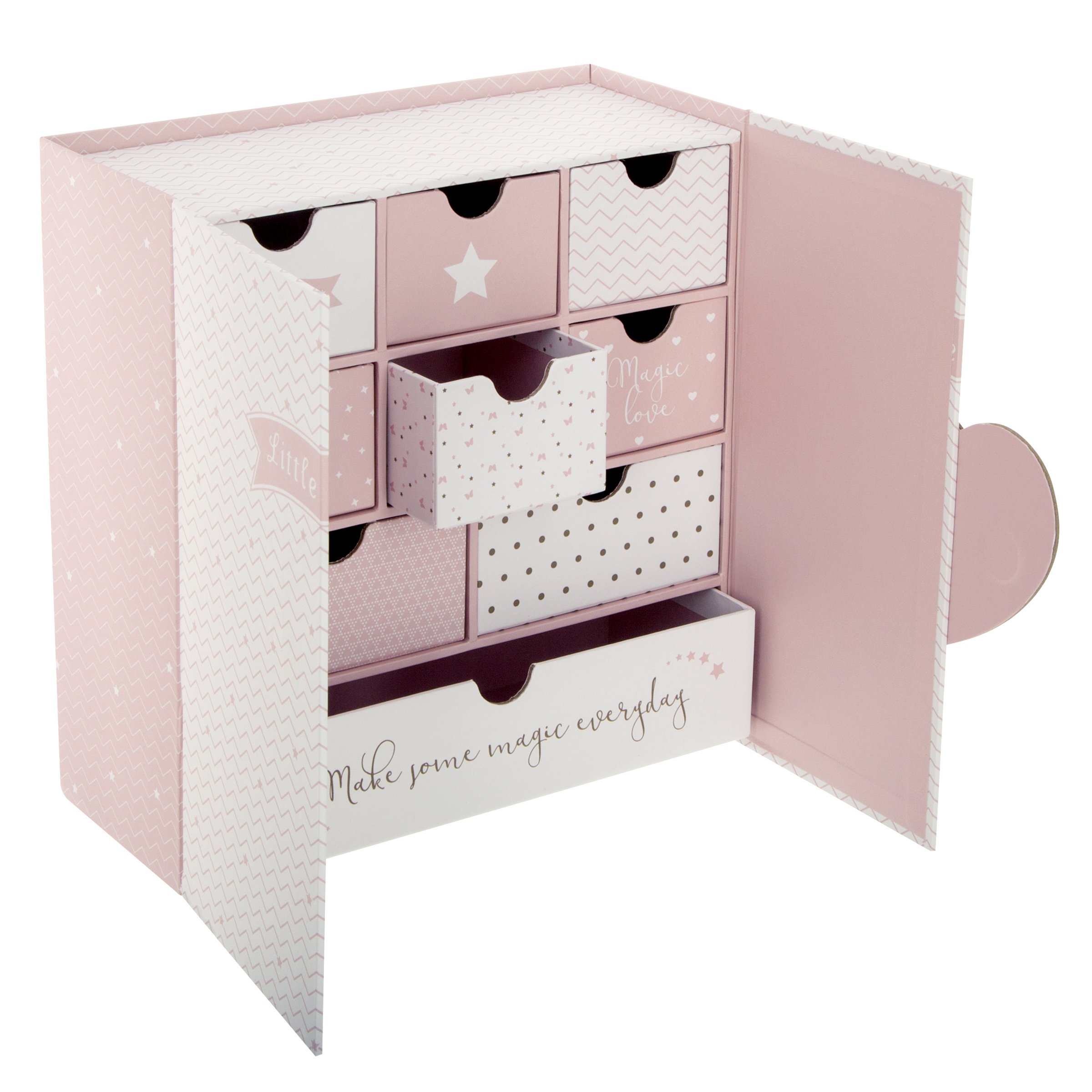 Boite de rangement à tiroirs Coeur Or pour chambre d'enfant