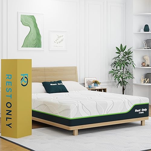 Miniatura 6 de Rest Only Colchón de tamaño King para alivio de presión, colchón híbrido de espuma viscoelástica de gel refrescante de 12 pulgadas, colchón King en
