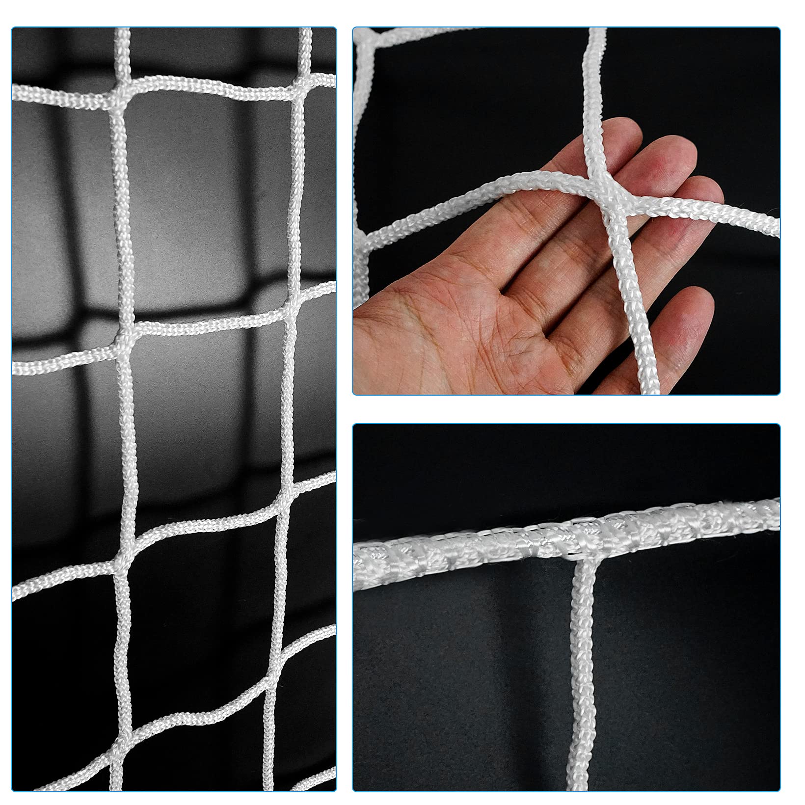 Aoneky Rete da calcio per portiere da competizione professionale, resistente, 5 mm, 8,6 kg per rete, 24 x 20 m, di ricambio per palo da calcio a grandezza naturale, non include pali