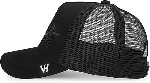 Vista 5 de VINTAGE HAVANA Sombreros de camionero negros para mujer Gorra de béisbol ajustable de malla Gorra de béisbol de moda para hombres y mujeres