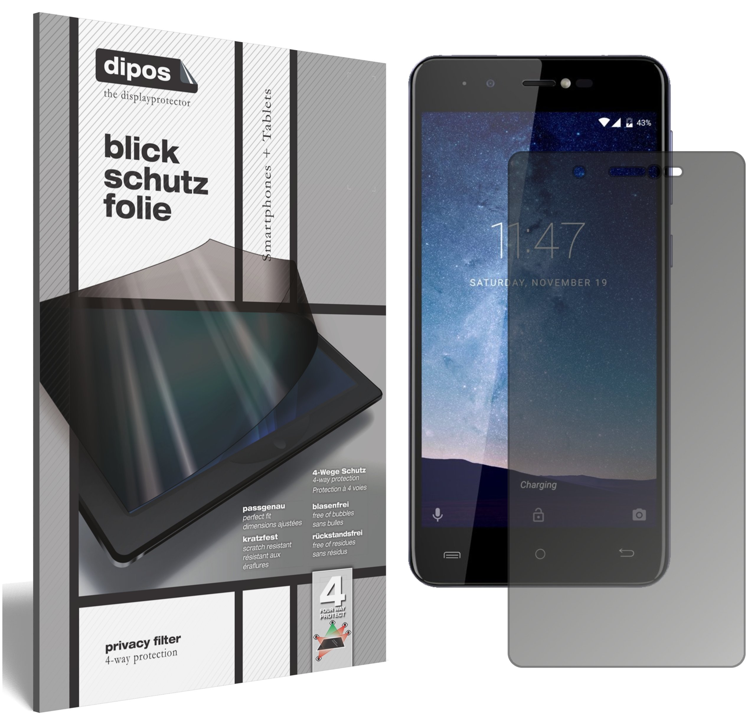dipos I Protezione a 2 Vie Vista Compatibile con Cubot R9