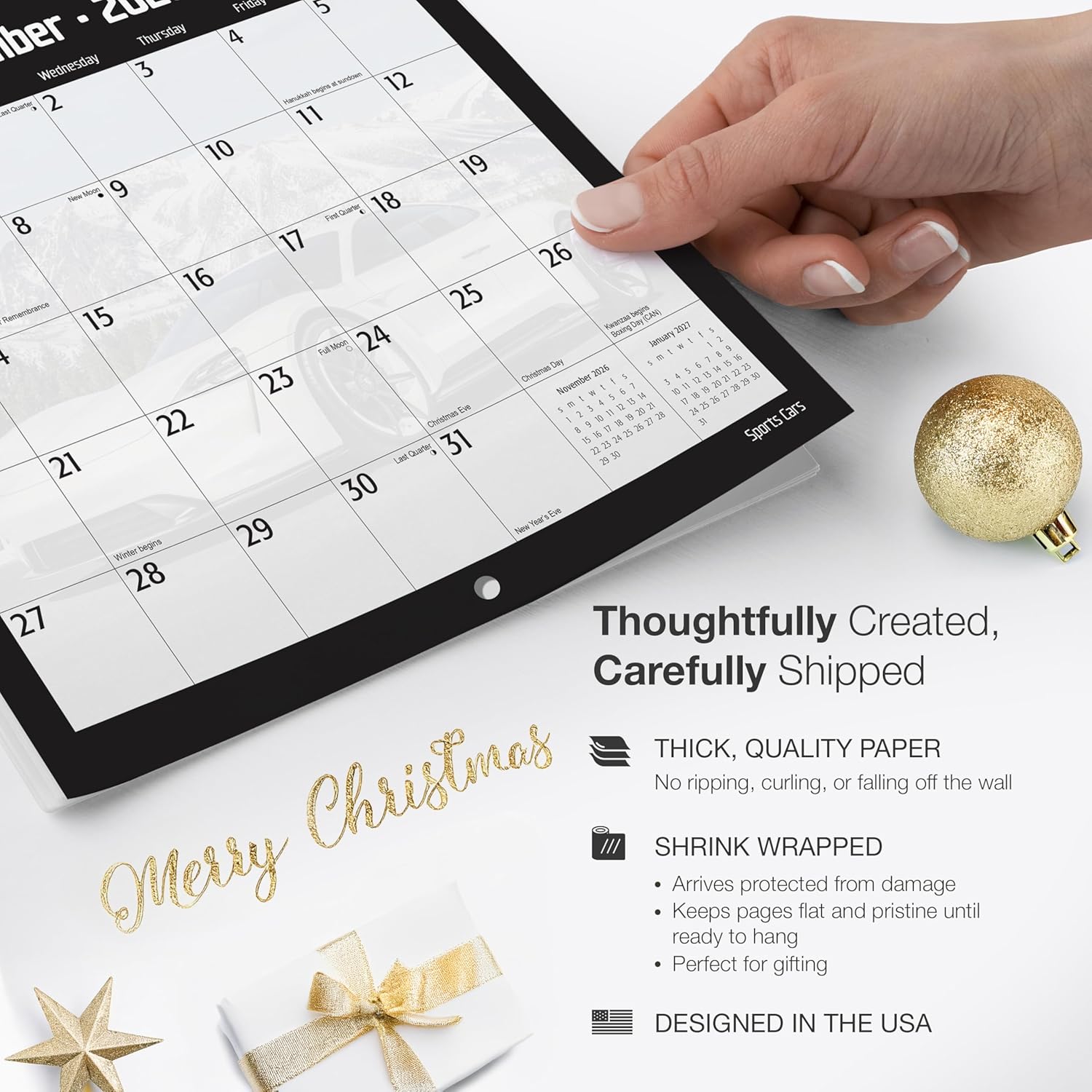 RED EMBER Sports Cars 2026 Wall Calendar 12 Month | 12" x 24" Open | Thick & Sturdy Paper | Holiday Gift | Luxury Exotic Car Calendar 2026 - Image 4