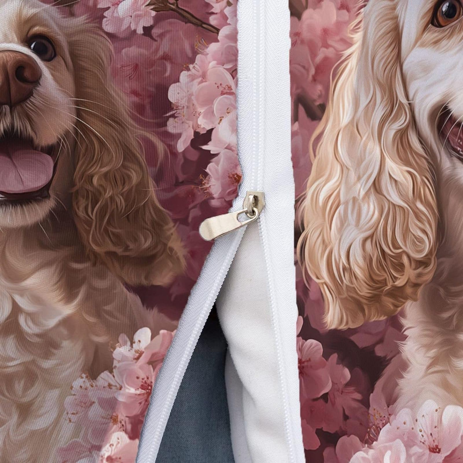 Zestaw pościeli na kołdrę Cocker Spaniel w rozmiarze king size, z zapięciem na zamek błyskawiczny, zestaw pościeli dla dzieci, miękka, hipoalergiczna poszewka na kołdrę z mikrofibry, 230 x