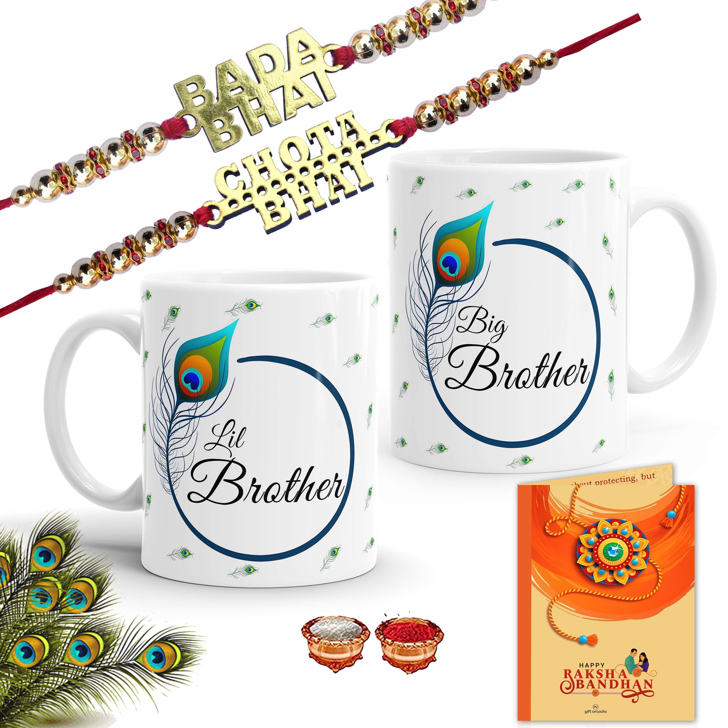 Gift Arcadia Rakhi for Big Brother Little Brother, Coffee Mugs for Kids 330 ml, Rakhi for bro, Rakhi for Kids Brother with Gift Set, Cup, Rakhi Gifts, Rakhi with Mug, Ceramic Mug (BL-1) (B0D9CC2GZG) Amazon Price History, Amazon Price Tracker
