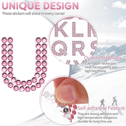 Miniatura 3 de 68 calcomanías de diamantes de imitación con purpurina del alfabeto, calcomanías de 34 letras autoadhesivas para arte, manualidades, ropa,