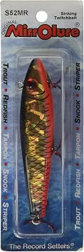 Mirrolure S52MR-808 S3 Sinkin Twitchbait Black Bk/Org/Silver 3 5/8in 1/2oz