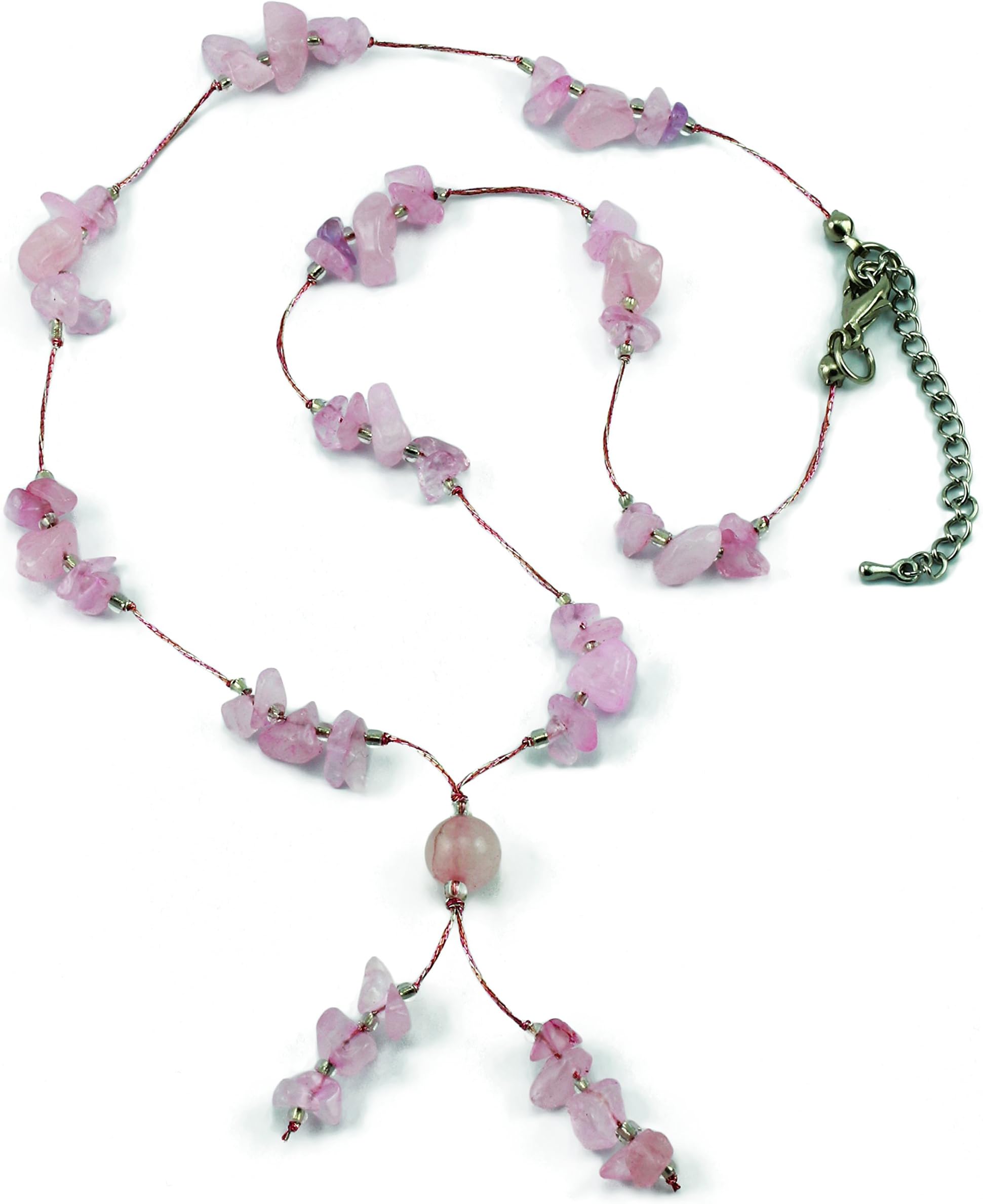 N2N handmade pink stone necklace , 18 Inch ,N01