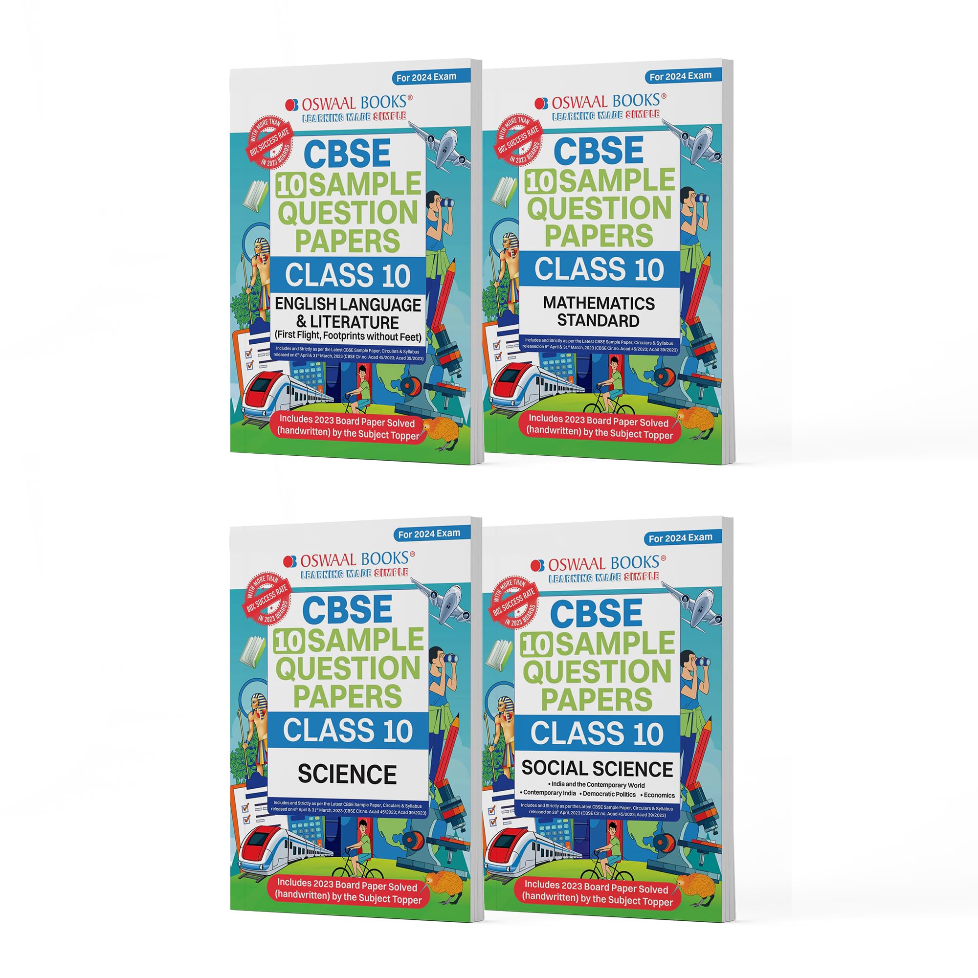 Oswaal CBSE Sample Question Papers Class 10 English, Science, Social Science & Maths Standard (Set of 4 Books) (For Board Exams 2024) | 2023-24 Product Bundle – 18 August 2023