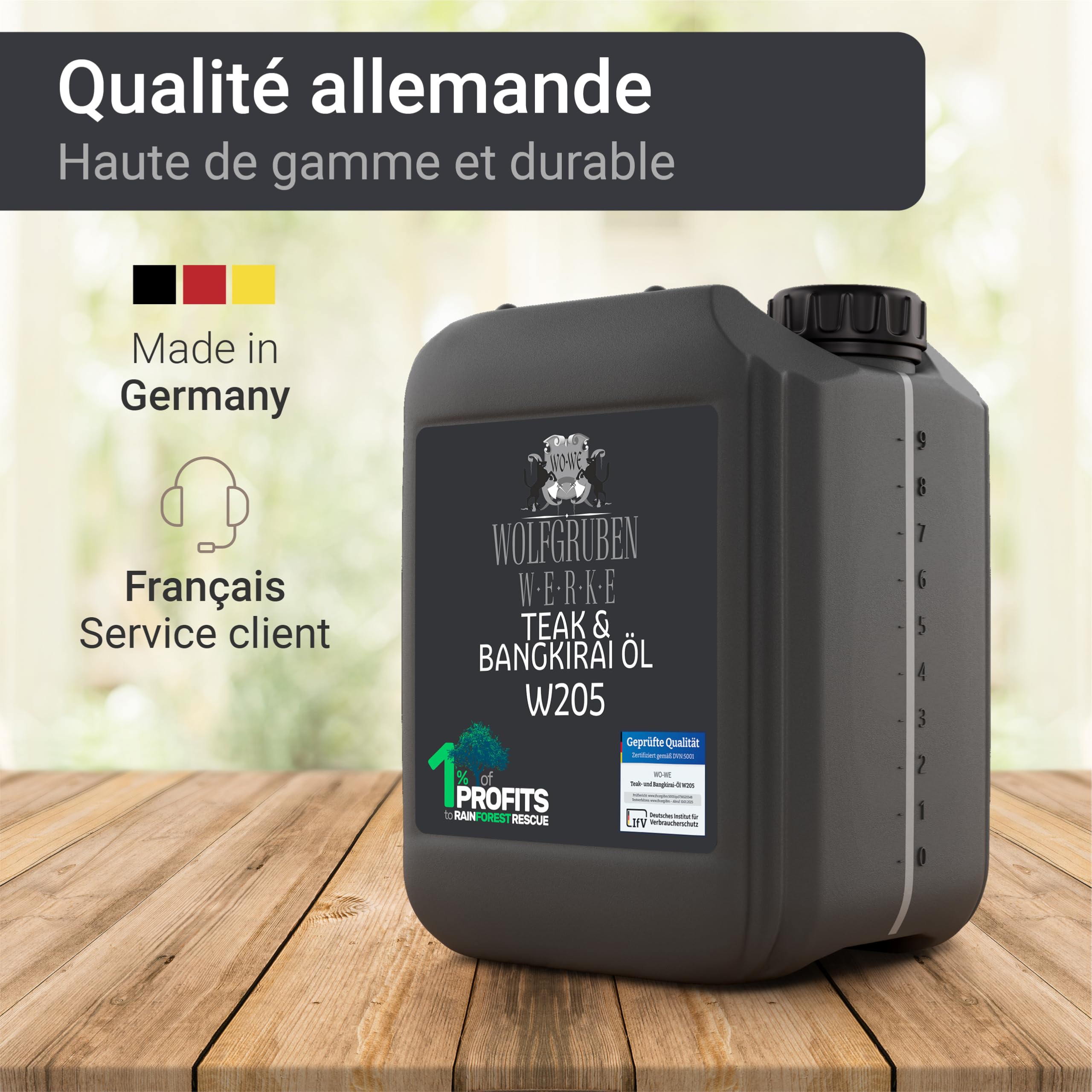 Huile de soin W205 Protecteur pour Teck, Bangkirai et bois dur - 5L