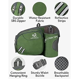 WATERFLY Fanny Pack Waist Bag: Waist Pack for Women Men with Water Bottle Holder Hiking Fanny Pack for Running Walking DogWalking Travel Cycling