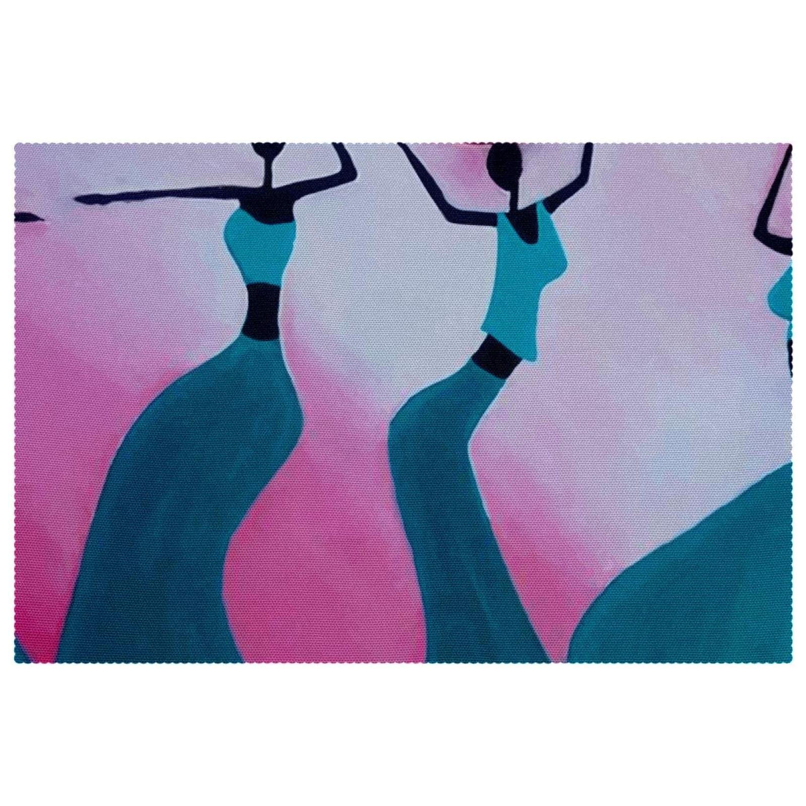 Tovagliette Americane Donna Africana: Set Da 4, In Cotone E Lino, 30x45 Cm, Impermeabili E Antiolio, Lavabili In Lavatrice