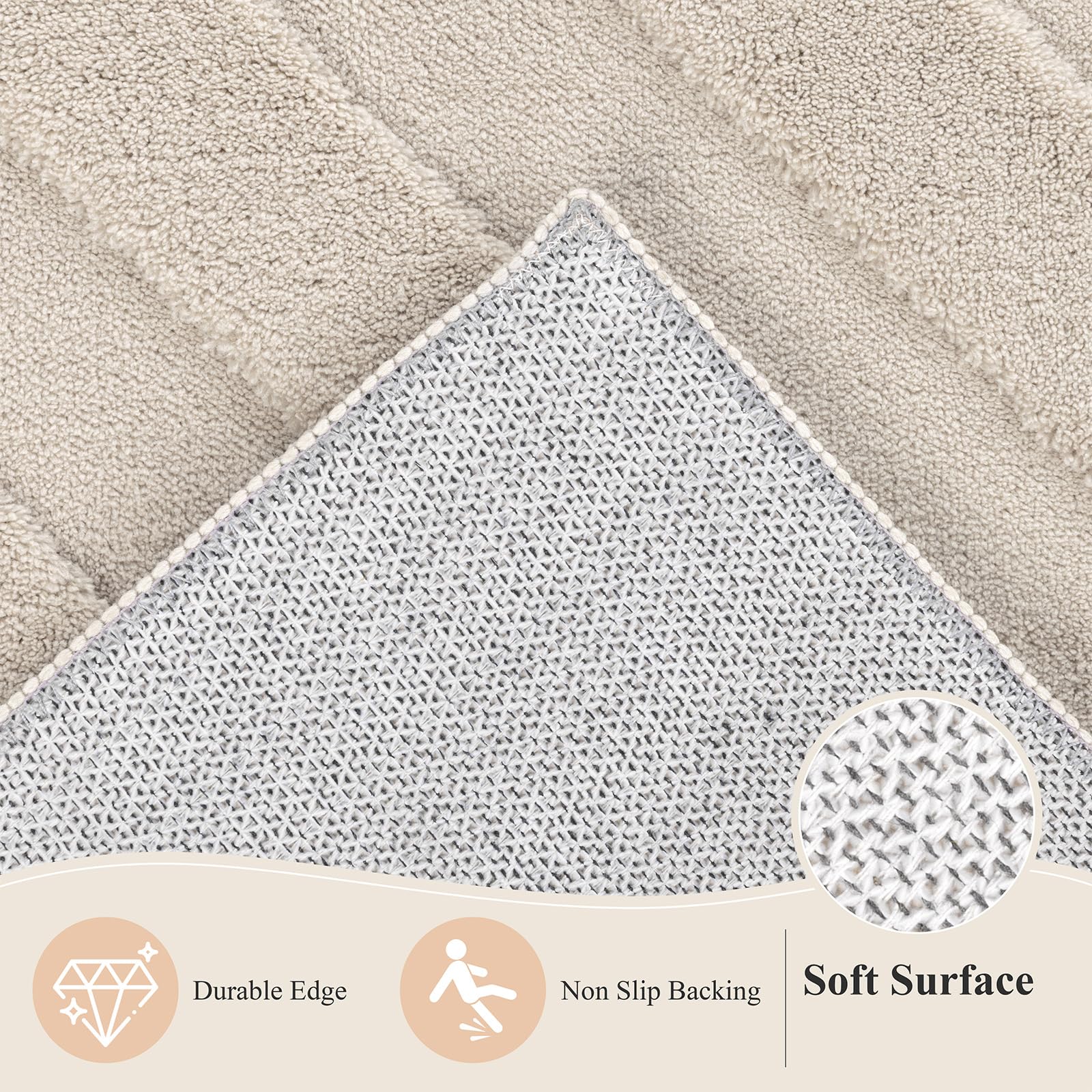Enyhom Tapis de Couloir Long 80 x 200 cm, Extra Epais Moelleux Tapis de Passage Couloir Lavable en Machine, Antidérapant Absorbant Tapis Cuisine pour Couloir, Passage, Buanderie, Bureau