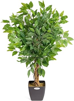 CHRISTOW Artificial Ficus Tree Weeping Fig In Pot, 3ft
