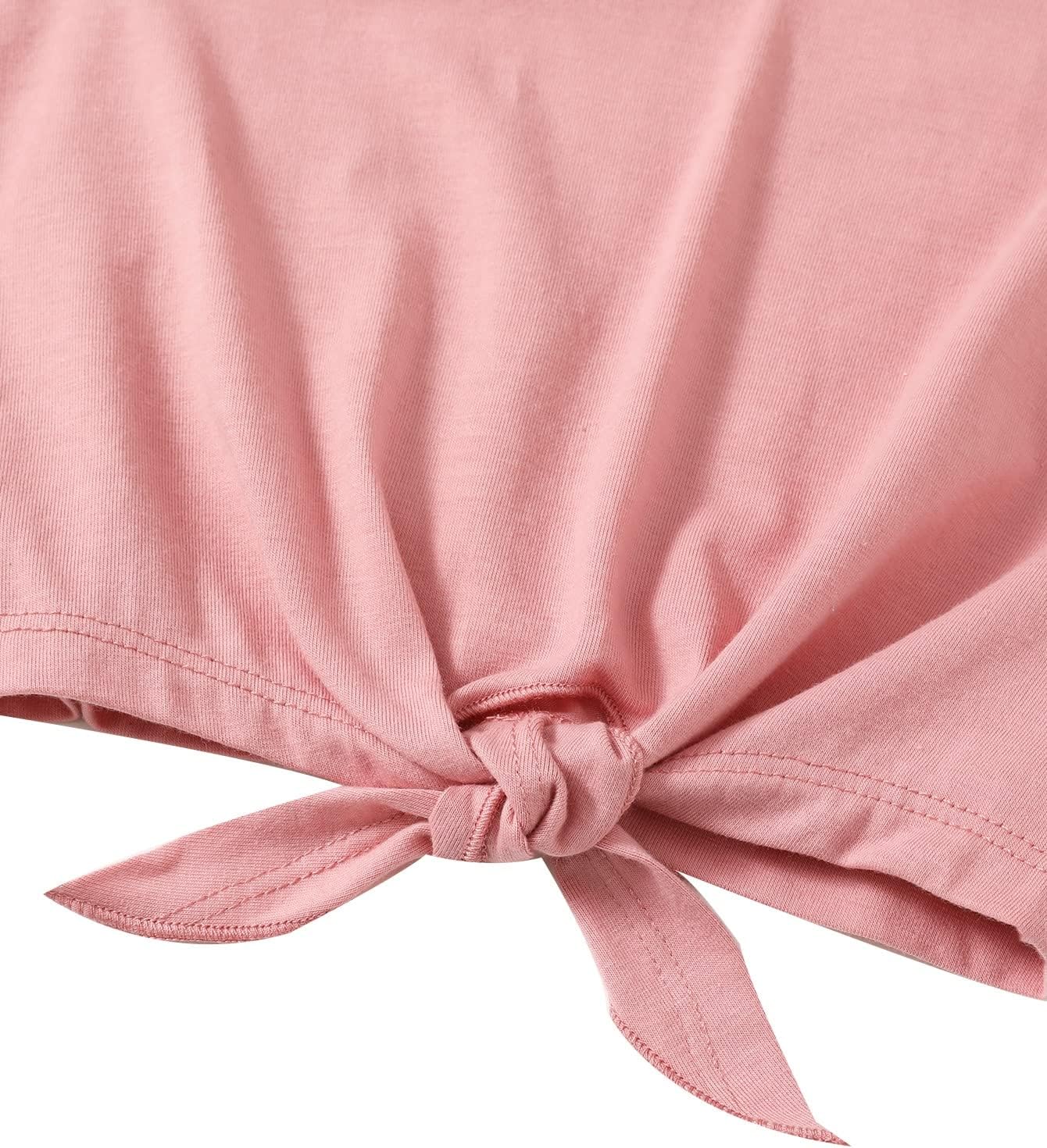 OYOANGLE Girl's 2 Piece Outfits Summer Tie Knot Tank Top and Paperbag Waist Striped Shorts Set - Image 4