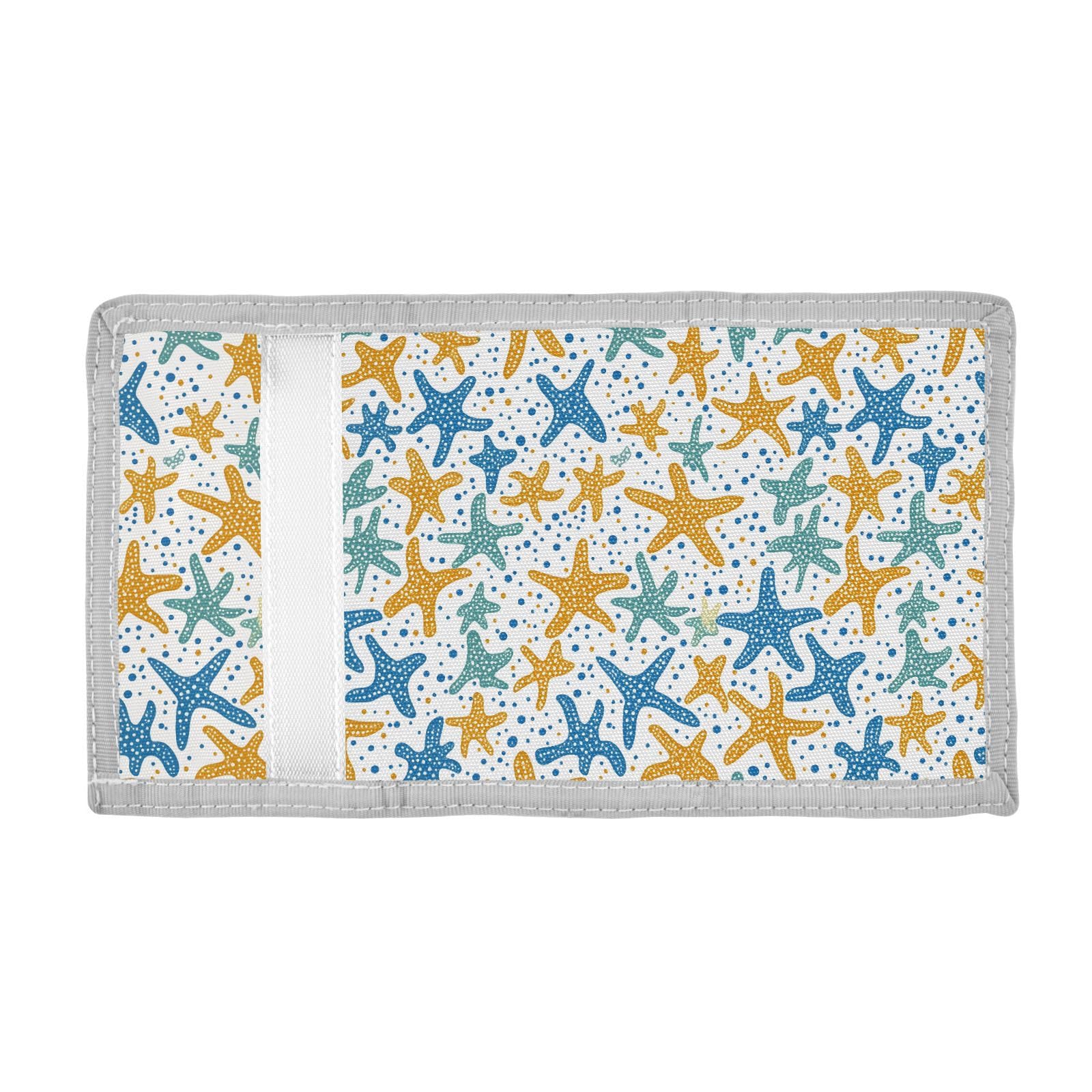 FOLIOSA Starfish Cartoon Kids Wallet for Boys Girls Youth, Compact Fabric 4.9×2.9 in