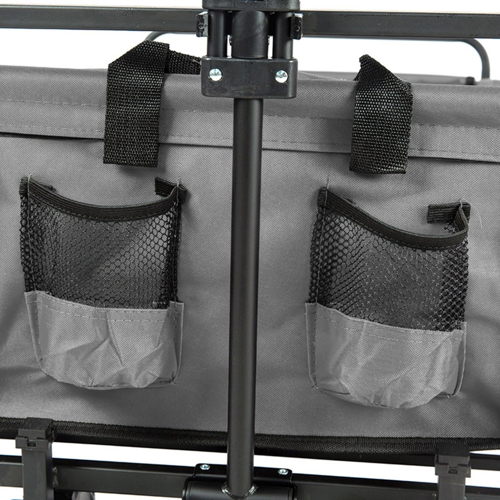 Housse De Chariot Pliable Imperméable - 95x60x50 Cm - Tissu Oxford, Cordon Réglable - Noir - 13