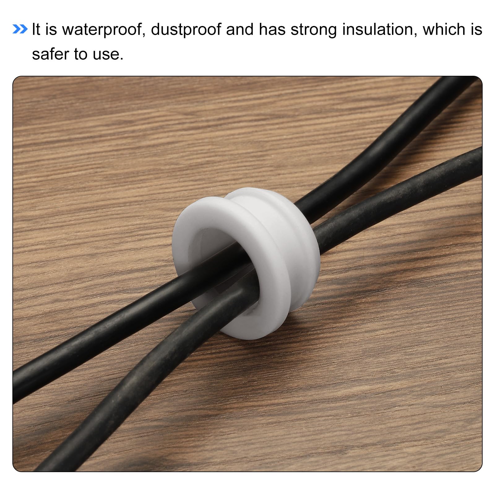 20 Passacavo In Gomma - Diametro 8mm, Per Cavi Elettrici, Antigraffio, Grigio - Foto 12