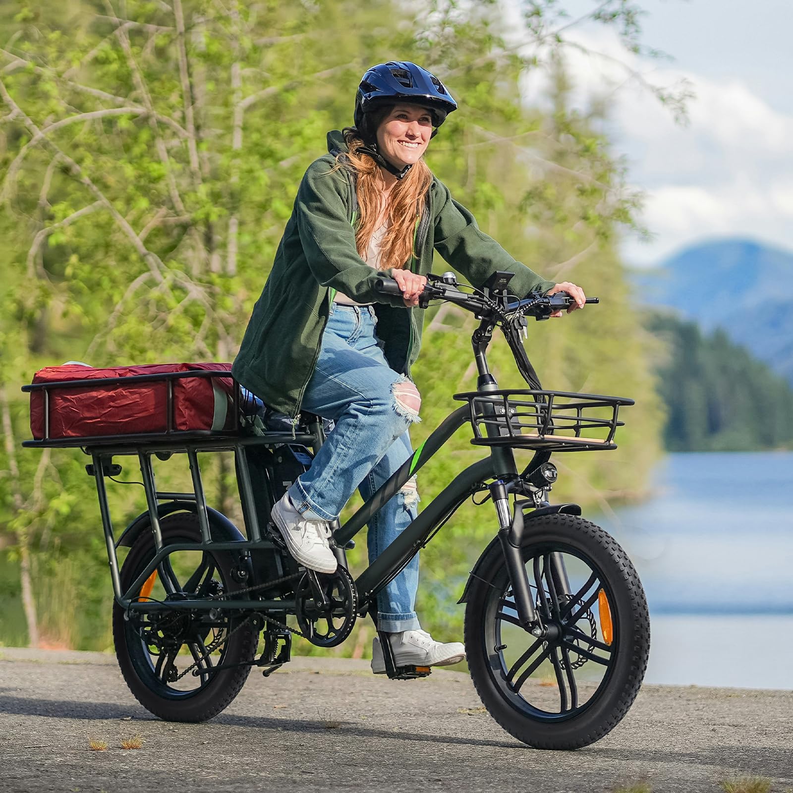 YUNSCM 2-PCS 20 Pouces Fat E-Vélo pneus 20x3.0/76-406 Compatible with Montagne Vélo 20x3.0 Electric Bike pneus(Y-1292)