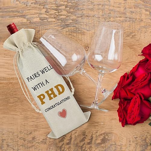 Miniatura 5 de PHD - Regalo de graduación, regalo de graduación, bolsa de vino para hijo e hija, bolsa de vino con cordón, regalo de felicitaciones para