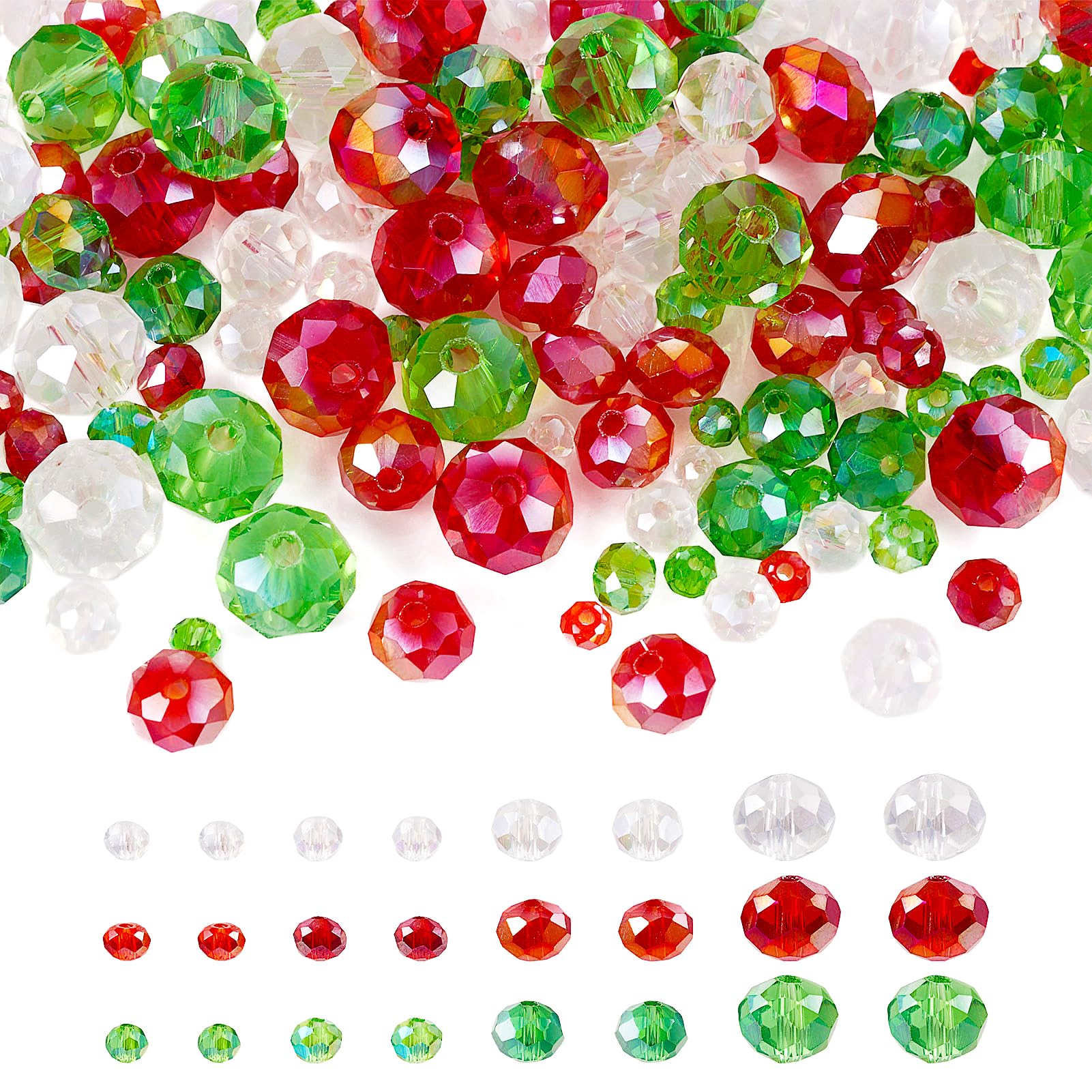 Perles en verre transparent de Noël pour créer vos bracelets de fête
