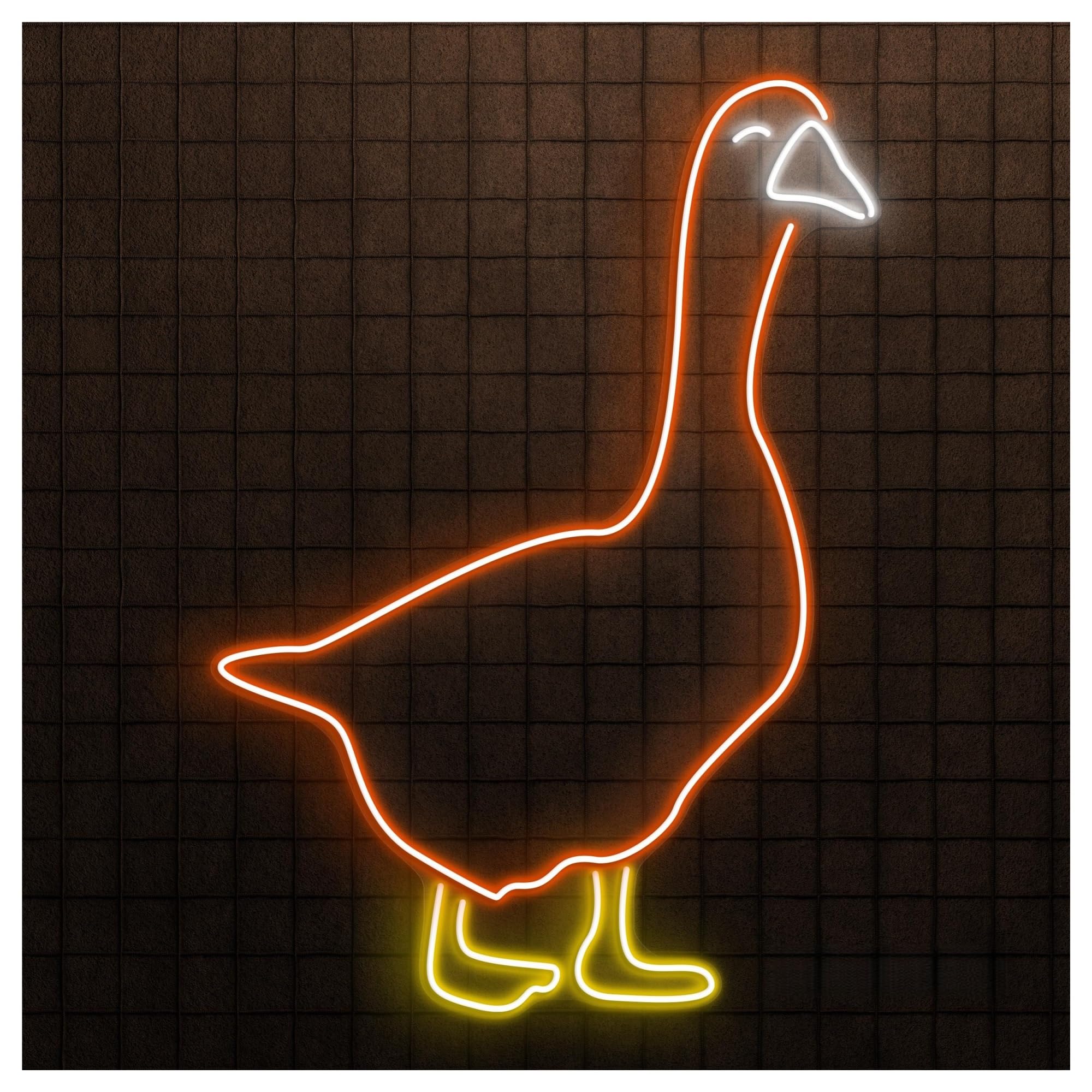 RONGCH Hanging Art Neon Signs Goose Neon Sign, Suitable for Birds Shop Kids Room Decor with Brightness Adjustable 46cm(A)