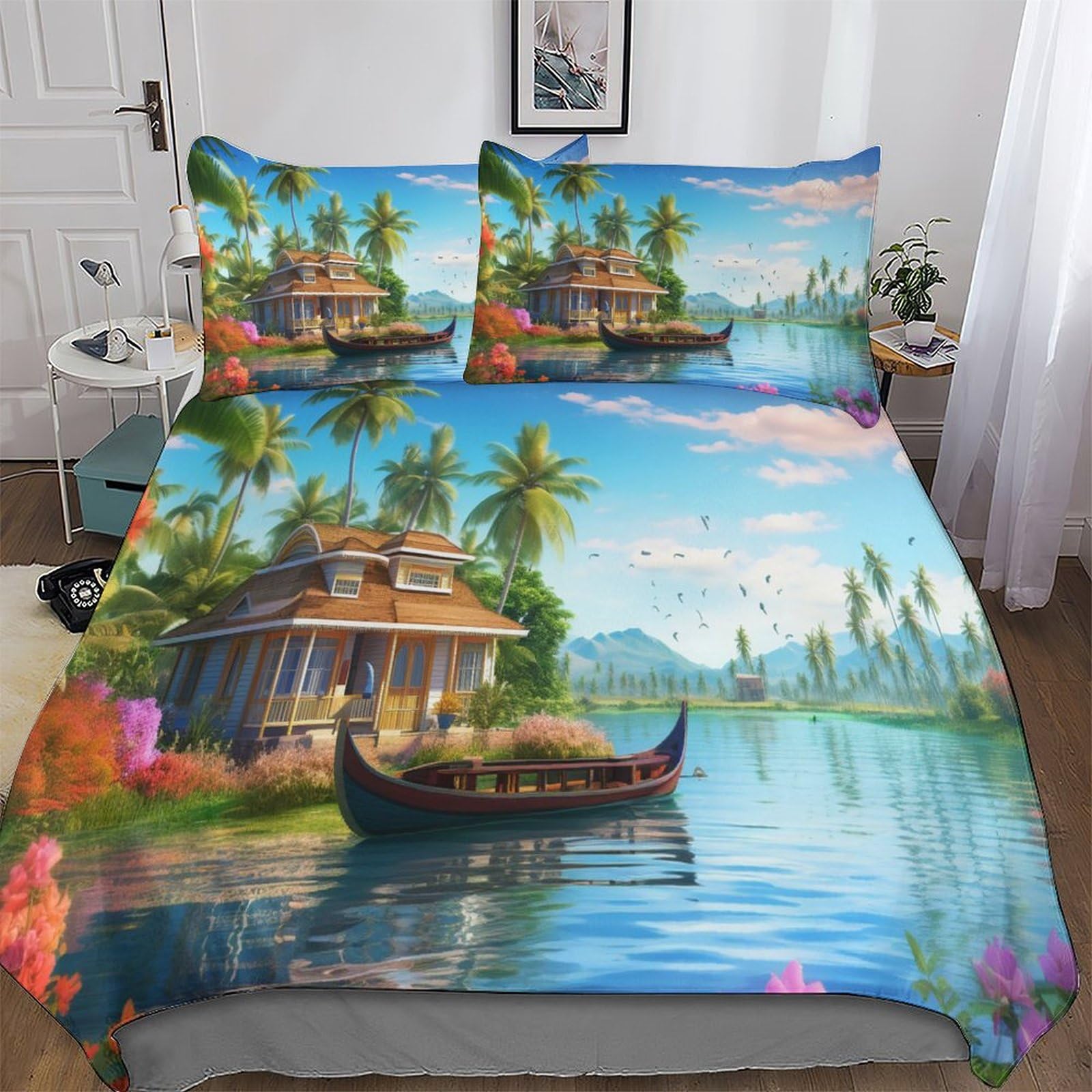 Housse de couette 220x240 Holiday Bay avec 2 taies d'oreiller