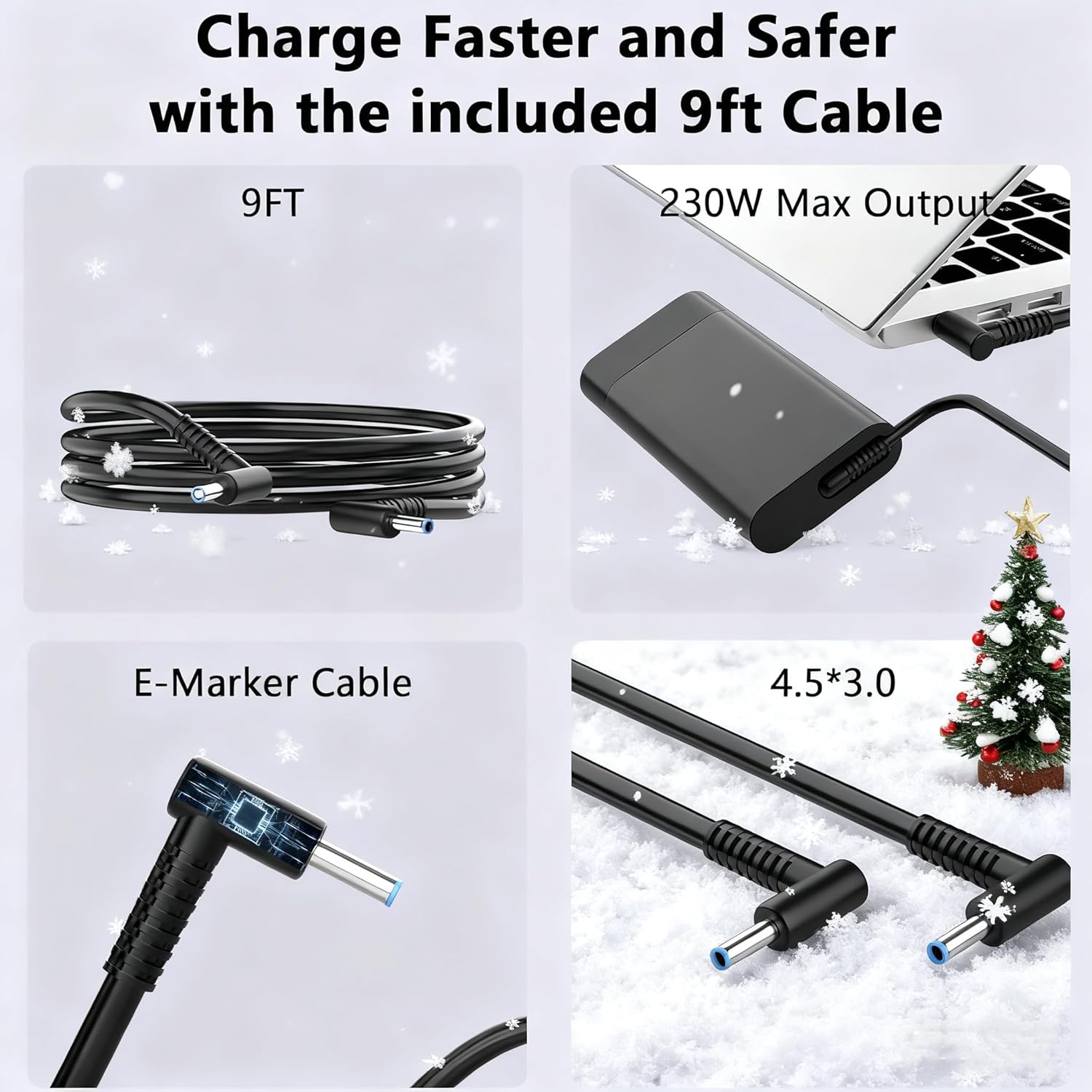 230W ZBook Laptop Charger Compatible with HP ZBook Fury 16 G11 G10 Ultra AI Pro Omen 15 16 17 15.6" 16.1” 17.3” Transcend 16.1” 16 Gaming Laptop RTX5070 RTX5060 2025 M41303-001 Power Charger