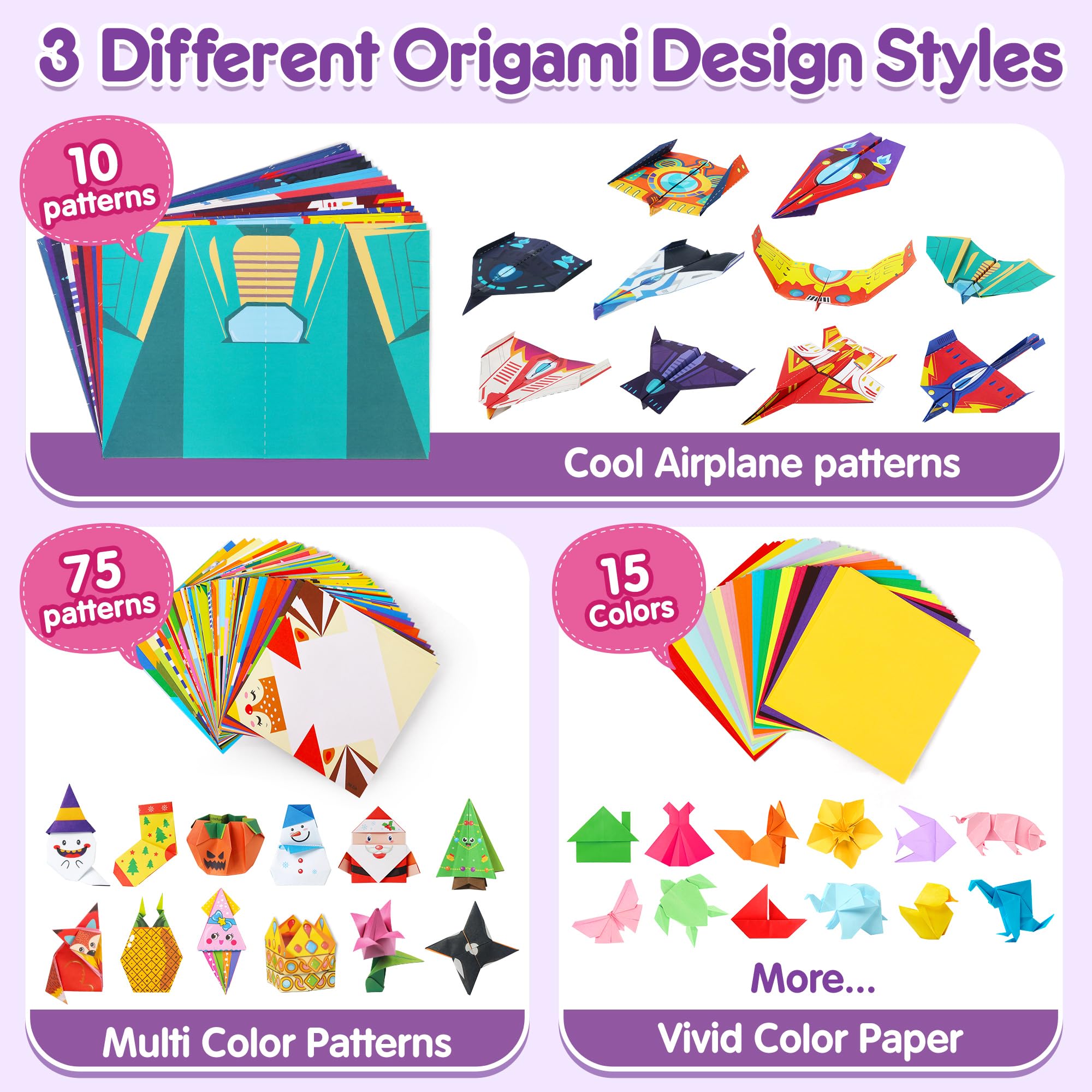Kit Carta Origami Mocoosy 320 Fogli - Con Libro Istruzioni | Giochi Creativi Per Bambini 5-12 Anni