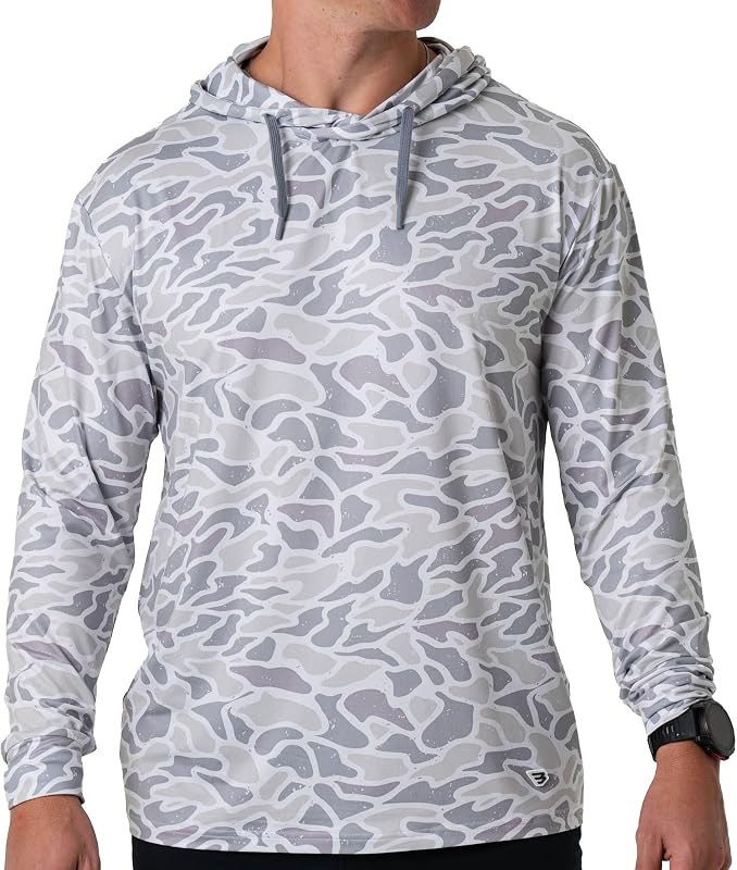 Burlebo Men’s Performance Hoodie – Lightweight Long Sleeve Pullover, Athletic Fit, Moisture-Wicking, Sun Protection