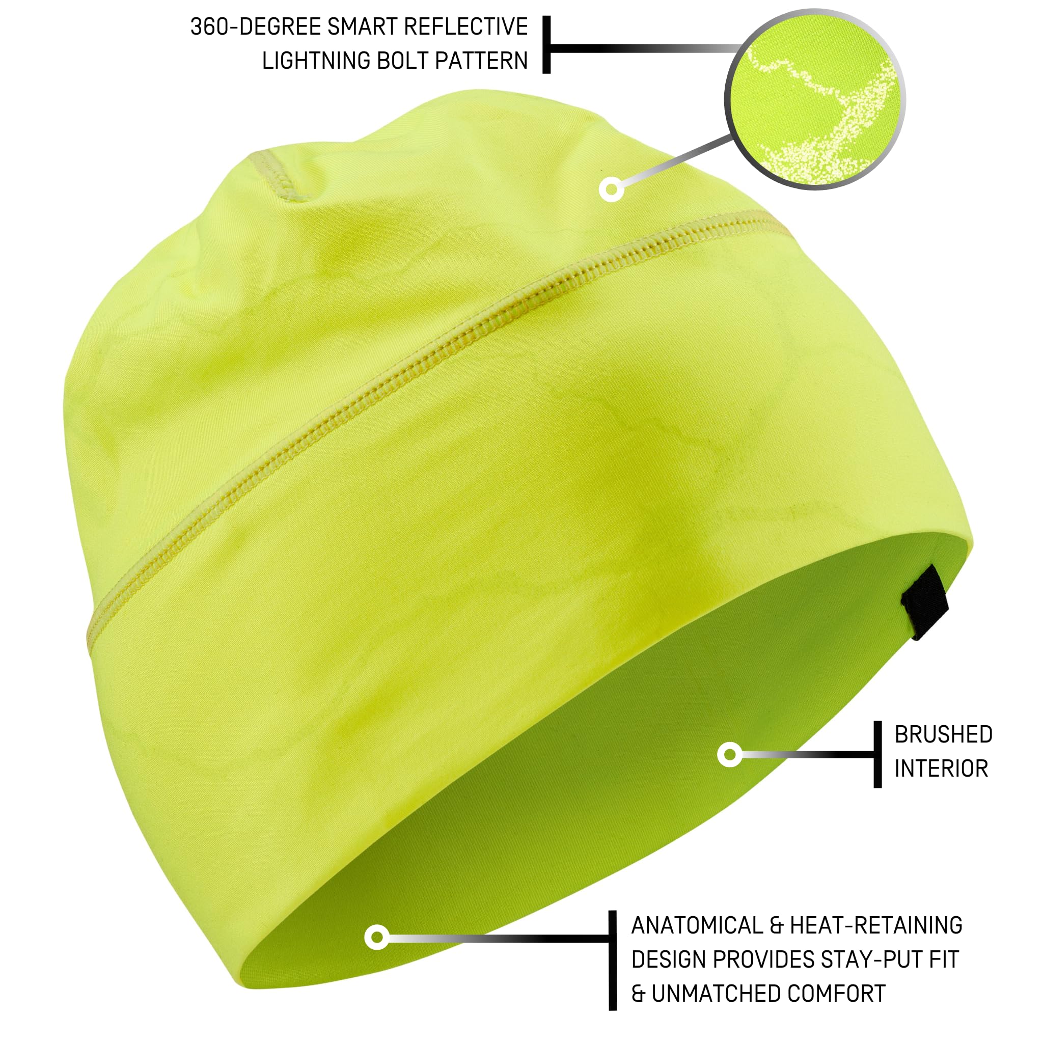 CEP - Winter Beanie - Atmungsaktive Laufmütze Reflective für Damen und Herren | Reflektierende, rutschfeste Beanie Mütze gegen Kälte | Sport Mütze mit Wärmeisolation neon gelb