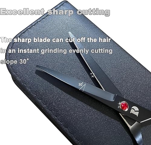 Miniatura 4 de Juego de tijeras para el cabello, tijeras de corte de pelo de 6.5 pulgadas, tijeras de adelgazamiento, kit de corte de pelo de peluquería con peine,