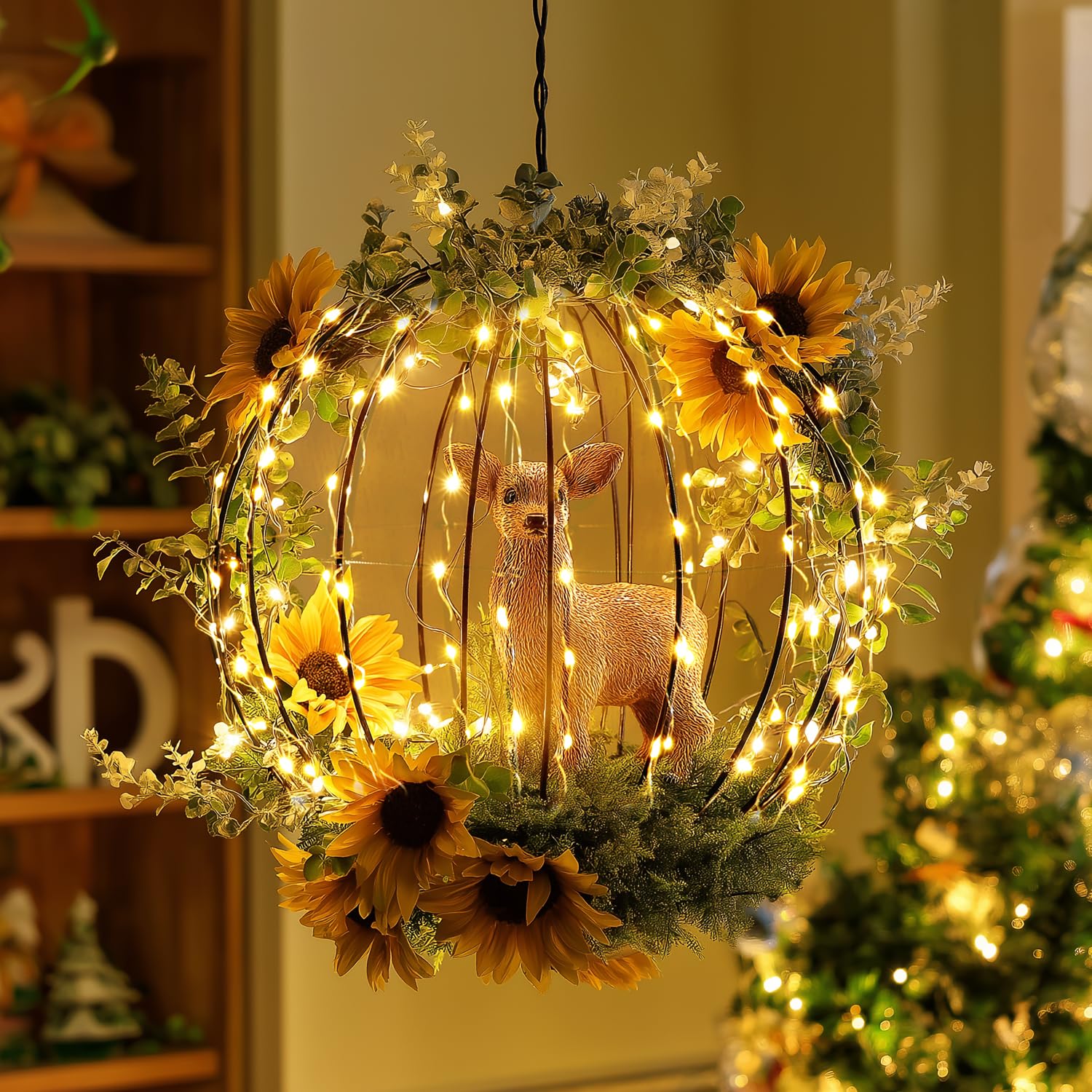 Illuminazione solare natalizia per esterni con telecomando, 2 pezzi, sfera a LED da appendere, diametro 30 cm, 140 LED, 1200 mAh, timer 4/6/8h, dimmerabile, 8 modalità, IP44, impermeabile, catena