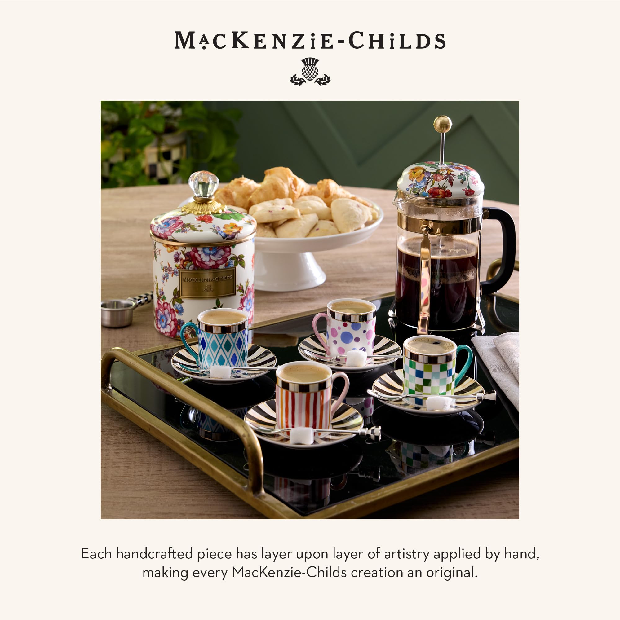 Amazon.com | MACKENZIE-CHILDS Sweetheart Espresso Cup and Saucer