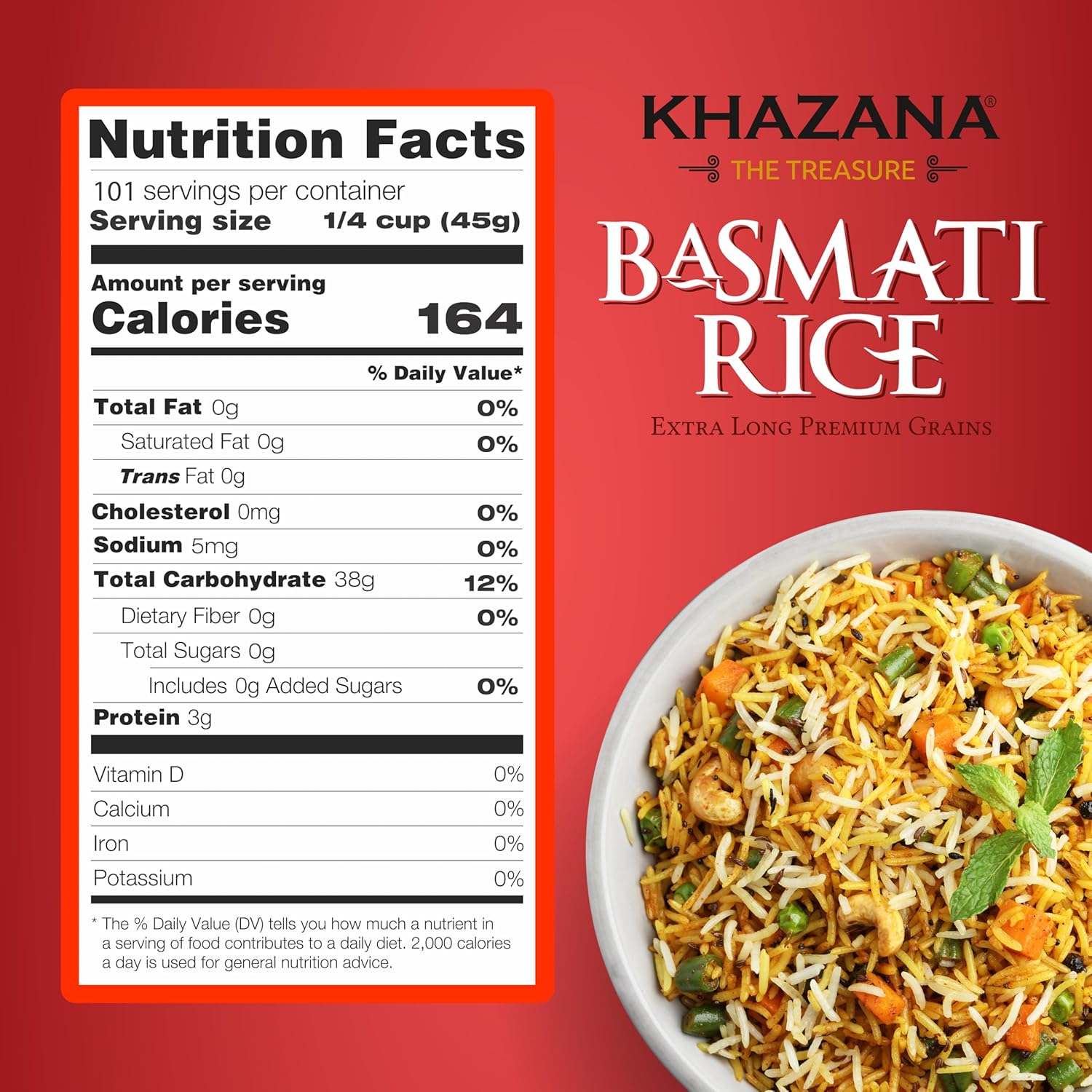 Khazana Authentic Basmati Rice - 10lb Premium Basmati Rice and 10lb Extra Long Basmati Rice - Non GMO, Gluten-Free, Kosher & Cholesterol-Free